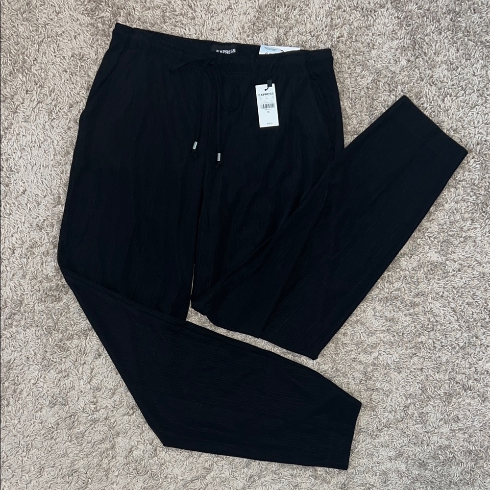 Express Ankle Mid Rise Flowy Dress Pant Elastic Waist Women's XS